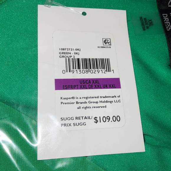 KASPER Women's Charlotte V-Neck Ruffle-Trim Maxi Dress Green XXL NWT - Picture 5 of 7